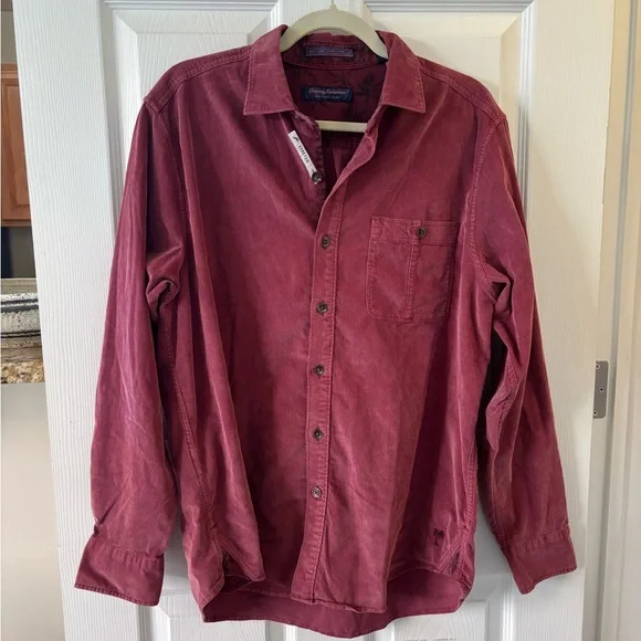 NWT Tommy Bahama Coastline Cord Stretch Sun Fade Shirt